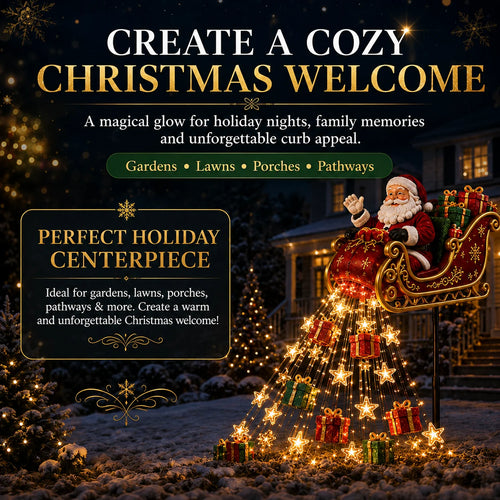 ✨ 2026 Santa’s Flying Sleigh – Solar-Powered Christmas Garden Light Decoration