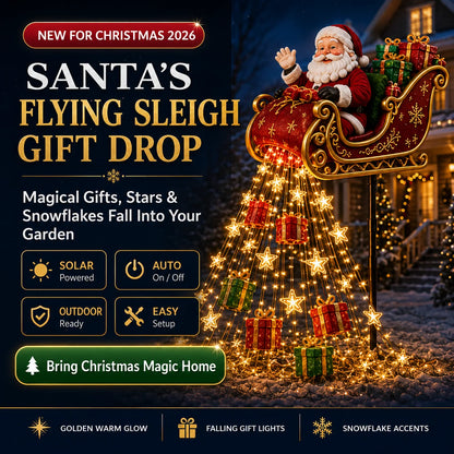 ✨ 2026 Santa’s Flying Sleigh – Solar-Powered Christmas Garden Light Decoration