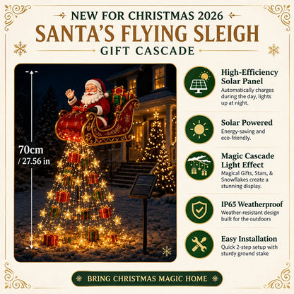 ✨ 2026 Santa’s Flying Sleigh – Solar-Powered Christmas Garden Light Decoration