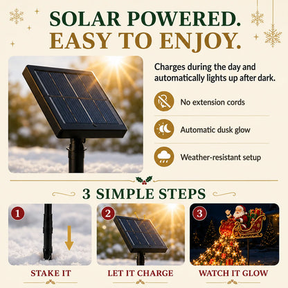 ✨ 2026 Santa’s Flying Sleigh – Solar-Powered Christmas Garden Light Decoration