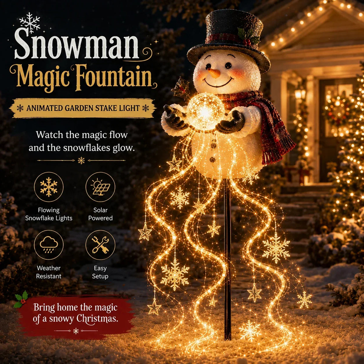 ✨ 2026 Santa’s Flying Sleigh – Solar-Powered Christmas Garden Light Decoration
