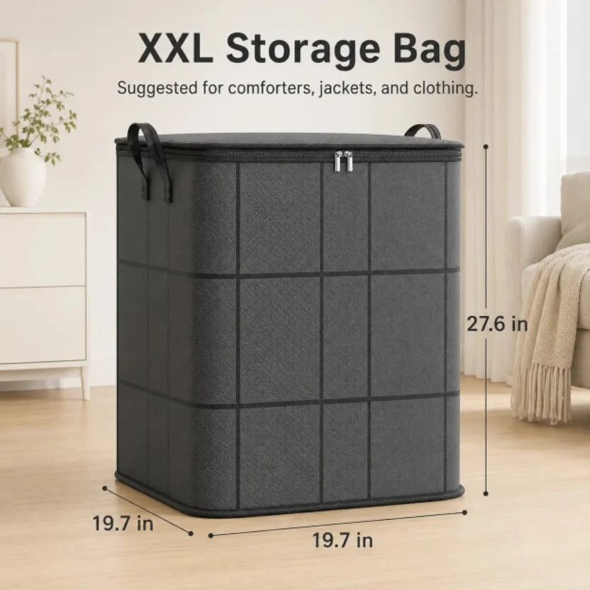 ⚡Hot Sales 49% OFF🔥-Spacious Moving Storage Bin – Zippered Organizer for Quilts, Bedding & Sweaters, Large Capacity Fabric Bag for Closet & Moving Day