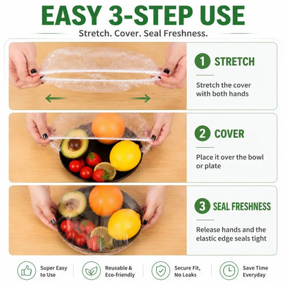 🔥100 PCS Disposable Stretch Food Covers for Bowls & Plates