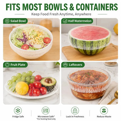🔥100 PCS Disposable Stretch Food Covers for Bowls & Plates