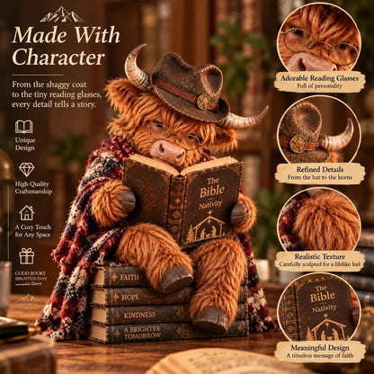 ⏳ 🐮 Highland Cow Bible Nativity Figurine