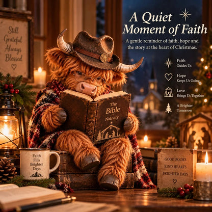 ⏳ 🐮 Highland Cow Bible Nativity Figurine