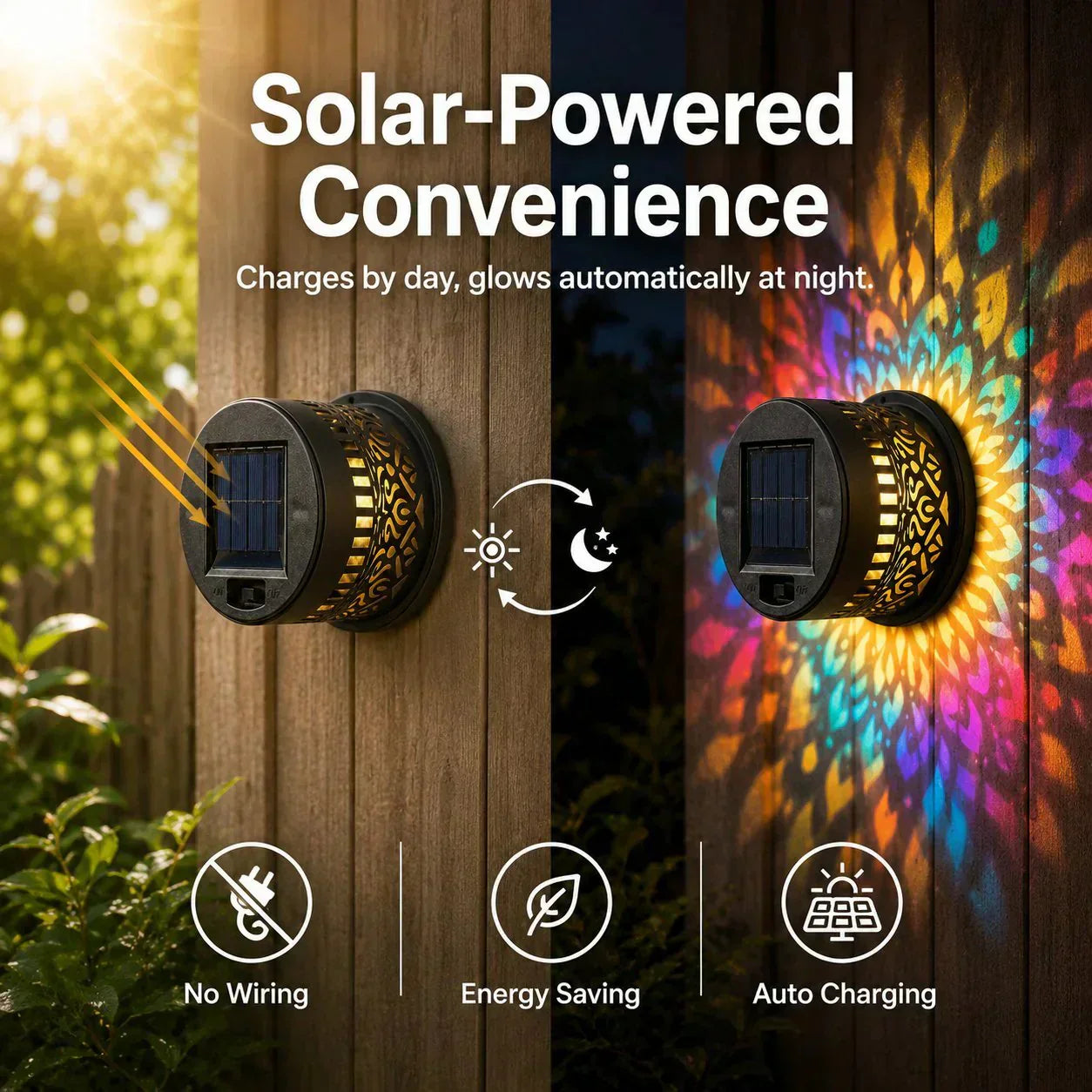 ⏳Half Price! Solar Mandala Projection Lamp, Wall & Yard Dual Use IP65 Waterproof