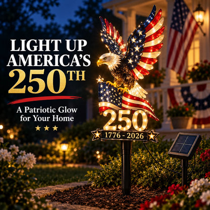 America 250 Eagle Solar Yard Light – Patriotic Garden Decor | 1776–2026 🦅
