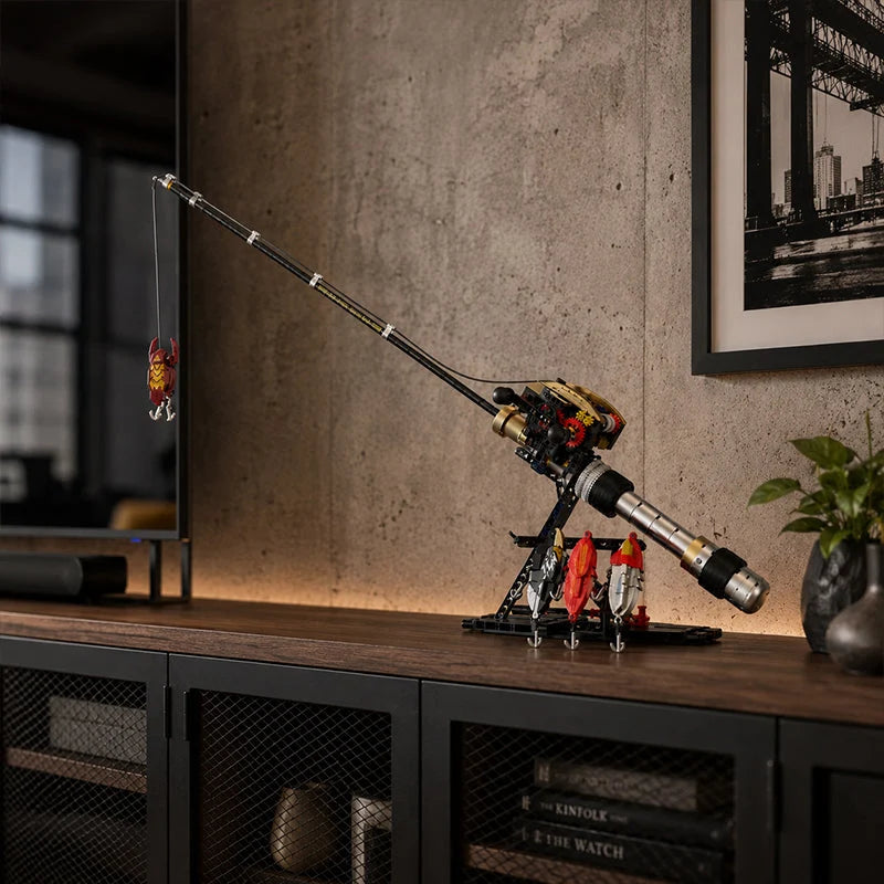 🎃halloween Deal 49% Off!🎣realistic Fishing Rod Building Block Set