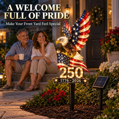 America 250 Eagle Solar Yard Light – Patriotic Garden Decor | 1776–2026 🦅