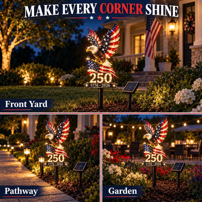 America 250 Eagle Solar Yard Light – Patriotic Garden Decor | 1776–2026 🦅
