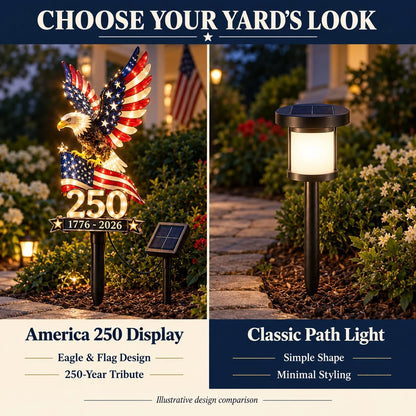 America 250 Eagle Solar Yard Light – Patriotic Garden Decor | 1776–2026 🦅