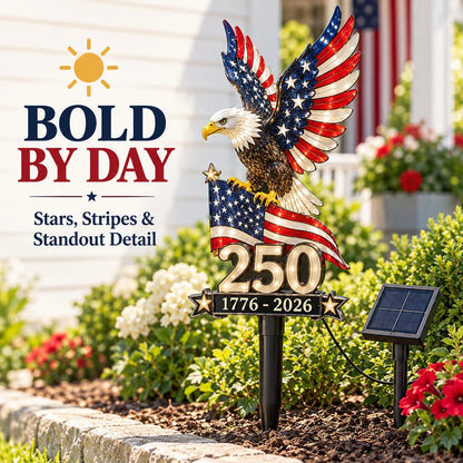 America 250 Eagle Solar Yard Light – Patriotic Garden Decor | 1776–2026 🦅