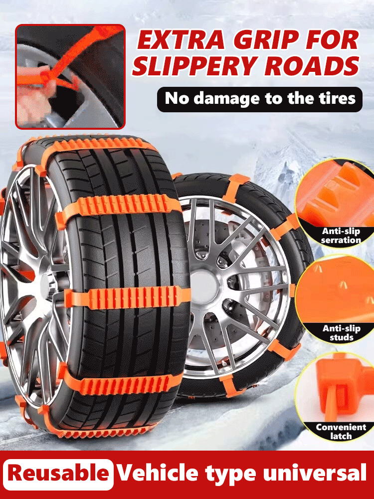 ❄️🚗 Anti-Slip Snow Tire Chains — 🔐Drive Safely on Ice & Snow!