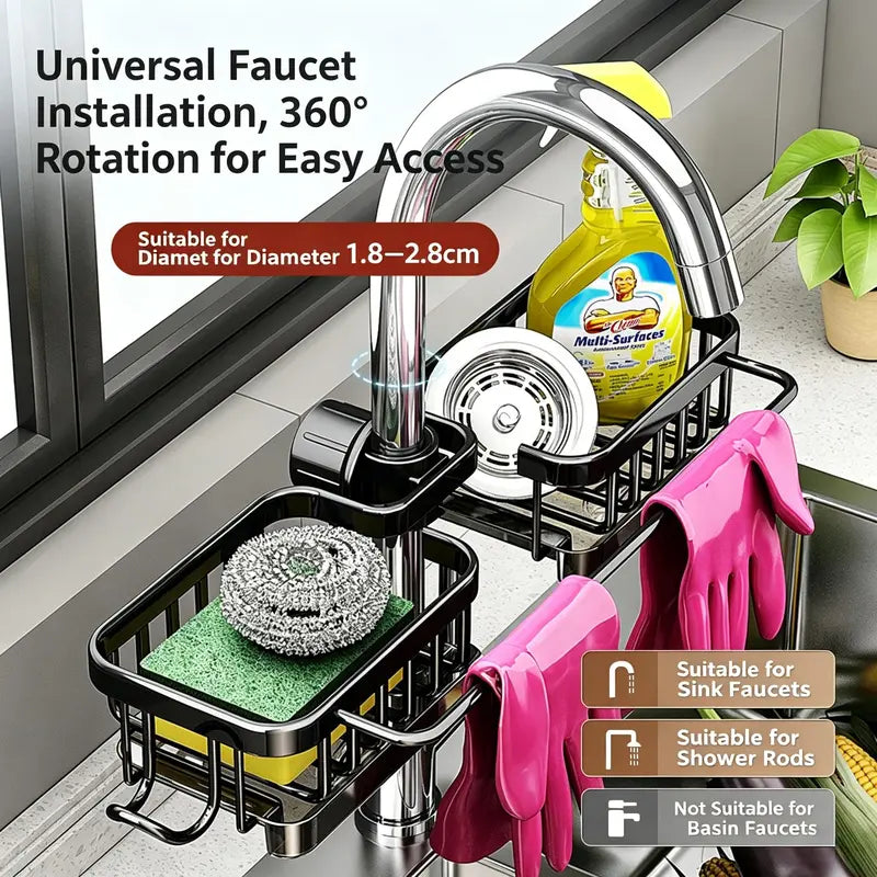 💦Sink Organizer Rack,Hanging Faucet Drain Rack