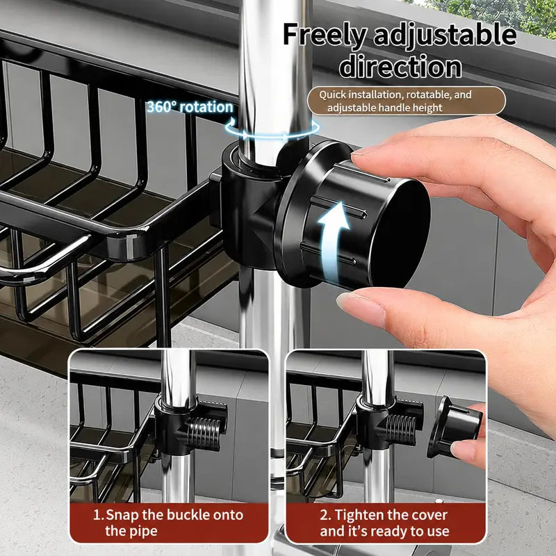 💦Sink Organizer Rack,Hanging Faucet Drain Rack