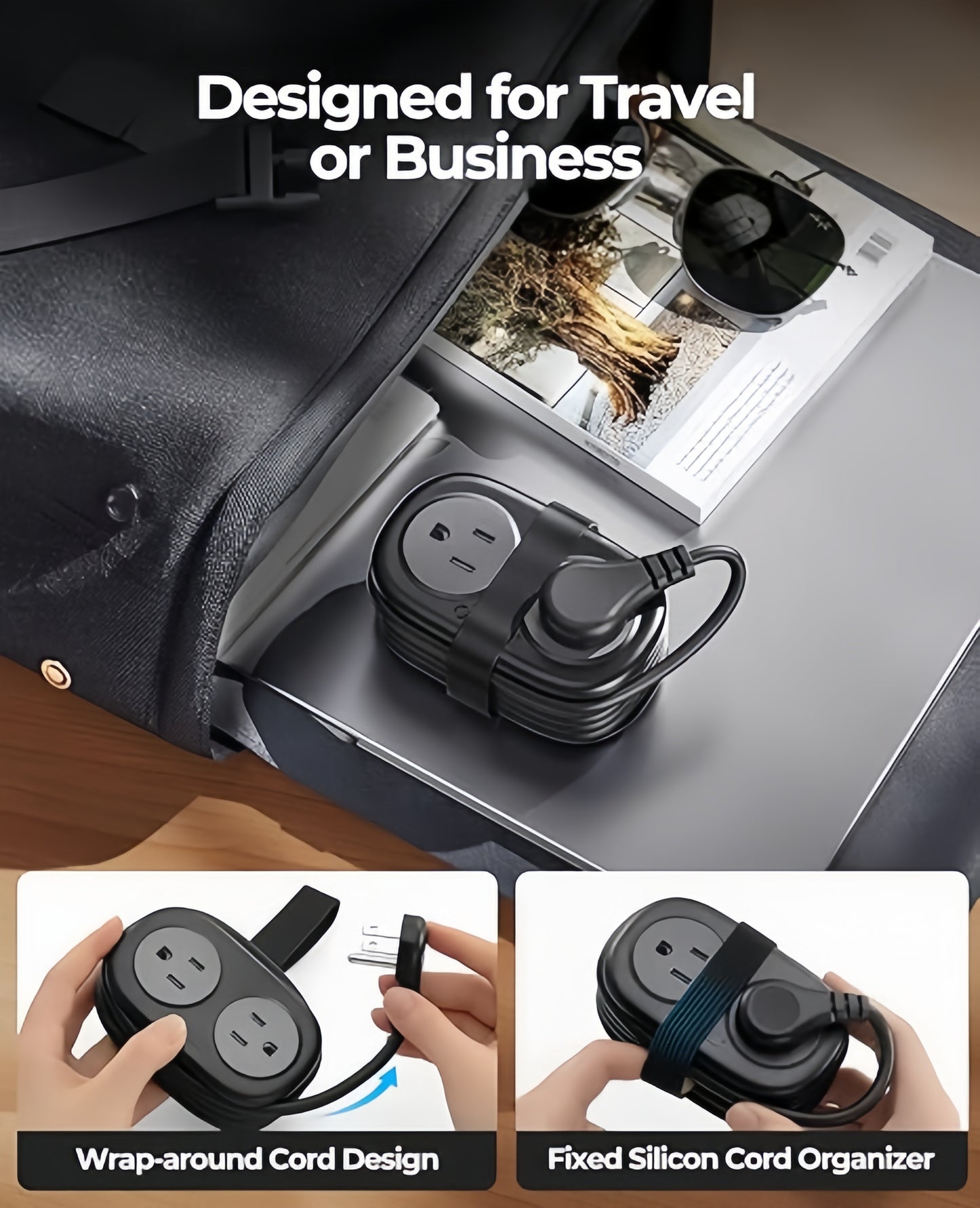 🏆Flash Sale⚡Travel Power Strip, 4 Outlets 3 USB Ports (1 USB C)