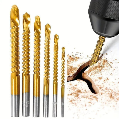 🛠️ 6-Piece Serrated Side-Cutting Drill Bit Set – Drill, Slot, Shape & Enlarge Holes