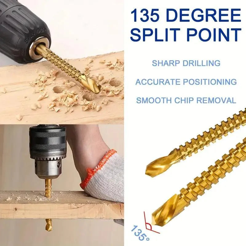 🛠️ 6-Piece Serrated Side-Cutting Drill Bit Set – Drill, Slot, Shape & Enlarge Holes