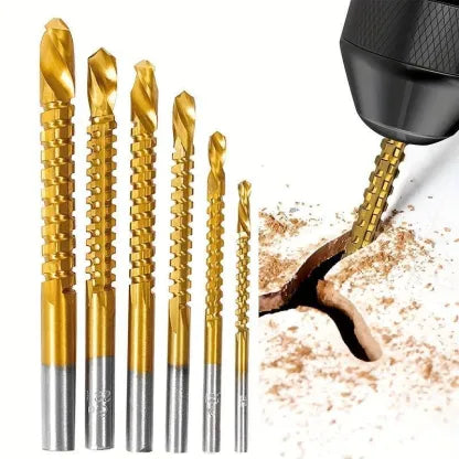 🛠️ 6-Piece Serrated Side-Cutting Drill Bit Set – Drill, Slot, Shape & Enlarge Holes