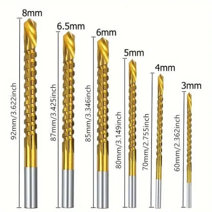🛠️ 6-Piece Serrated Side-Cutting Drill Bit Set – Drill, Slot, Shape & Enlarge Holes