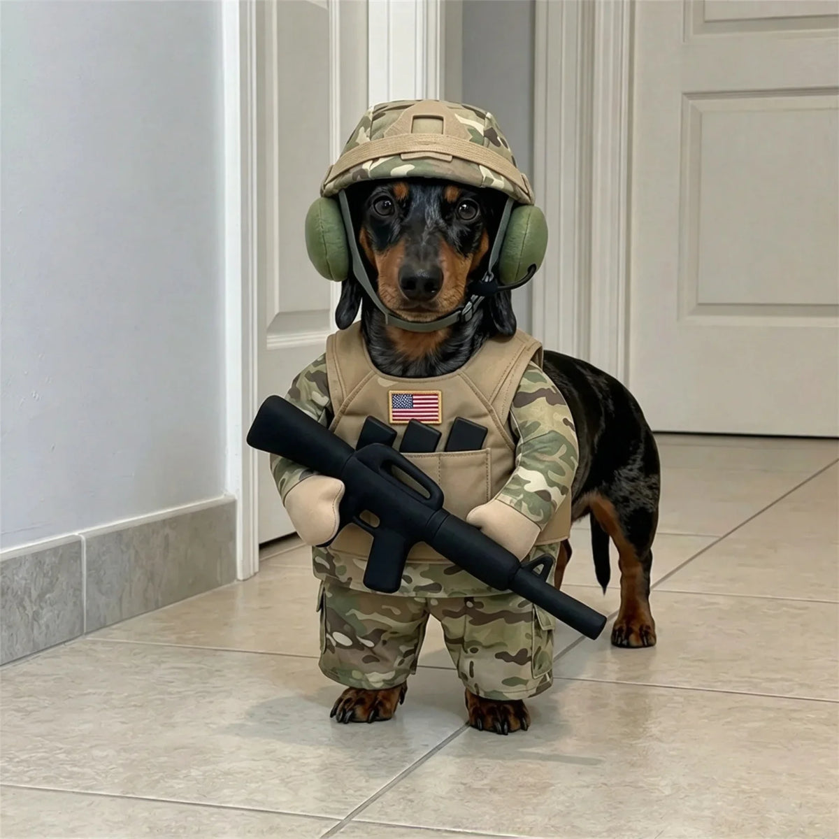 Camo Dog Soldier Costume