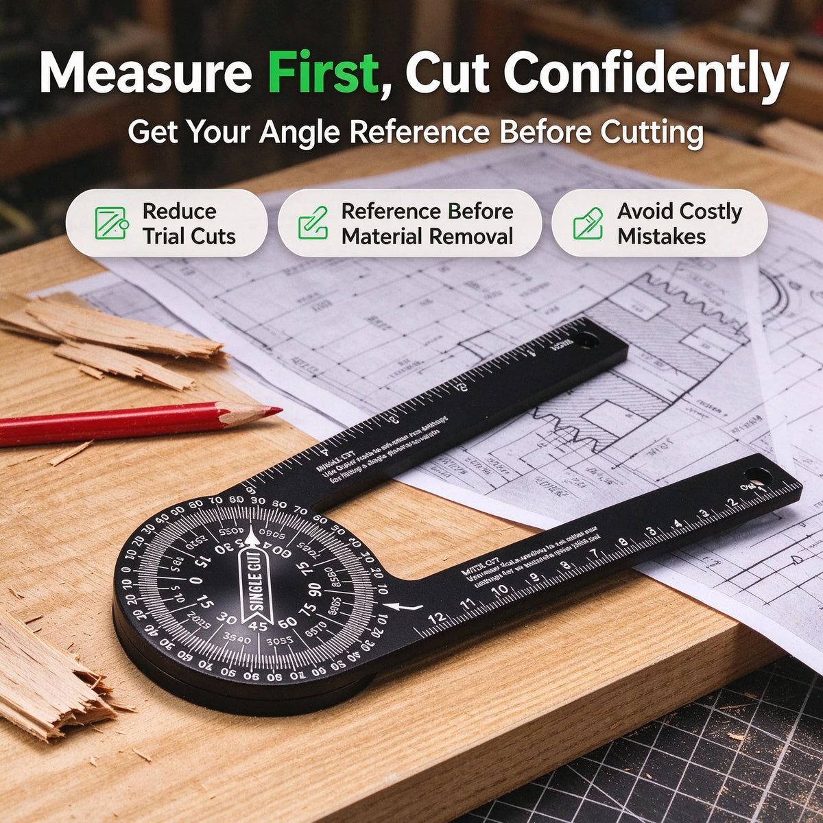 360° Adjustable Woodworking Angle Finder