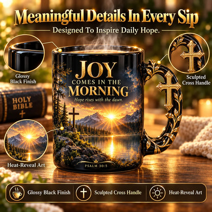 ☀️✝️Joy Comes in the Morning™ Heat-Reveal Ceramic Faith Mug🙏Inspirational Christian Coffee Cup