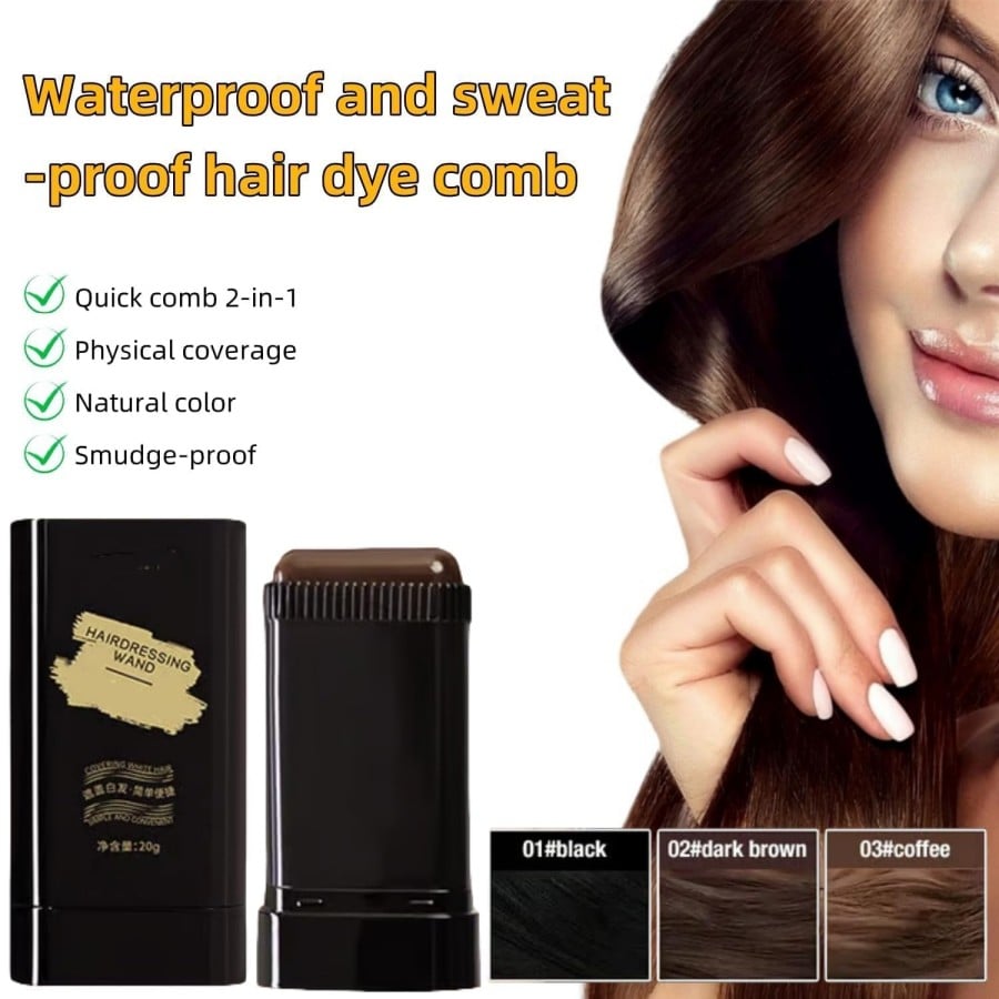 🔥Hot Sale 👍🏻Portable Hair Dye Comb for Gray Hair Coverage - Waterproof and Sweatproof