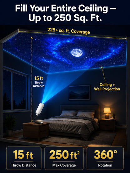 🔥Ditch Boring Rooms ✨ Pro USB Star Projector for the Price of a Burger: Instantly Transforms into a Romantic Galaxy in 1s with Eye-Safe Protection