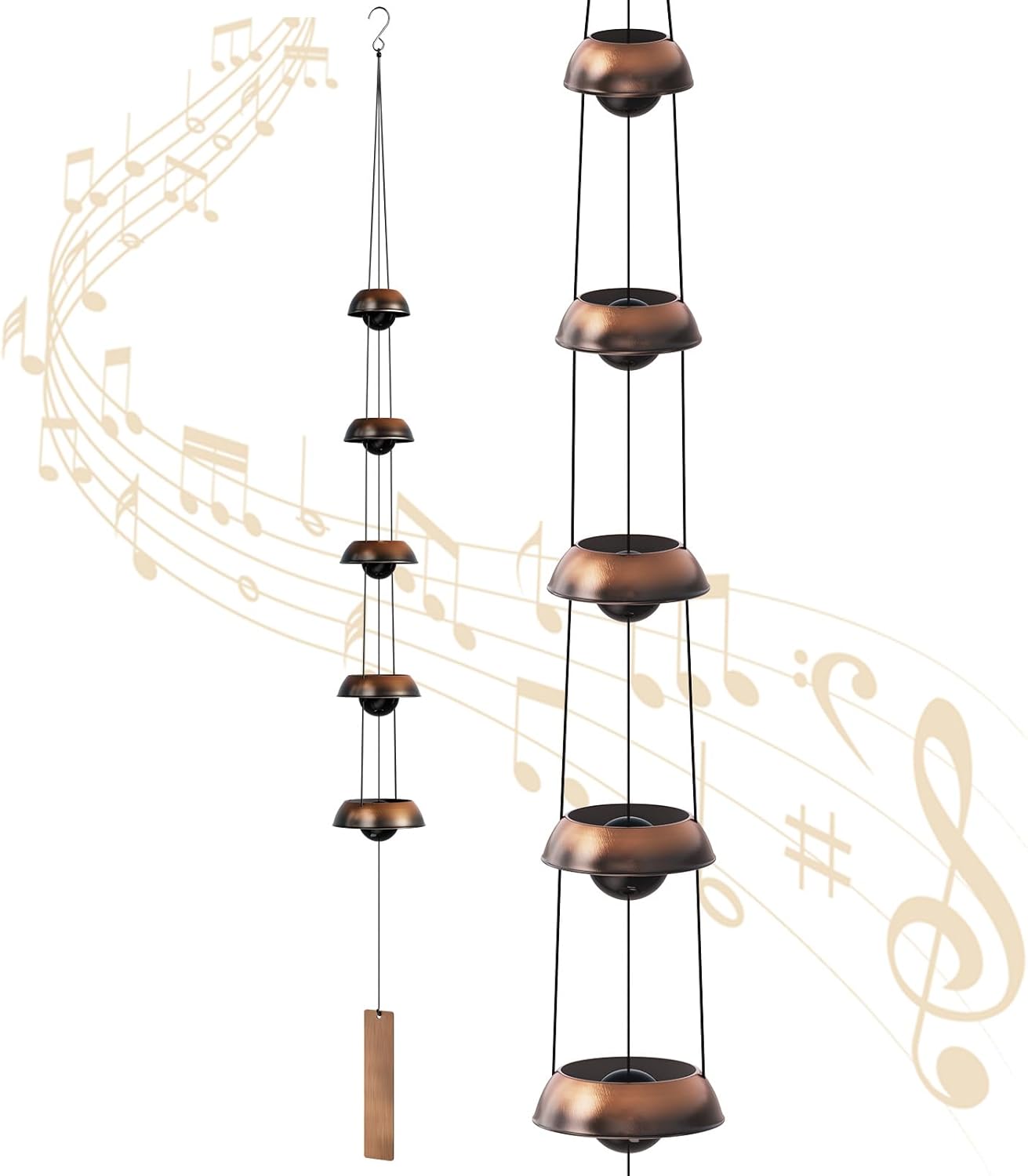 🎁 Special Offers🔔Tube Brass Wind Chimes, Harmonious Quintet Wind Bell for Patio & Garden(35-inch)