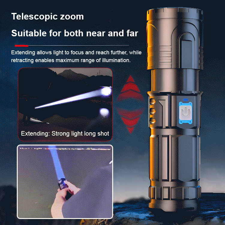 🚨 Ultra-Bright Tactical Flashlight — Long-Range Beam + Wide Floodlight, All-Night Visibility 🔦