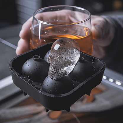 🧊2026 HOT SALE💀 DIY Silicone Skull Ice Cube Tray – Giant Slow-Melt Skull For Whiskey, Cocktails & More✨