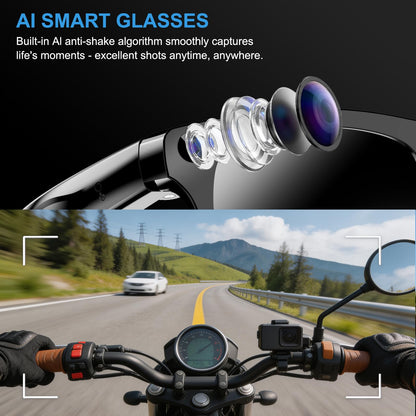 AI Smart Glasses with 4K Camera, Real-Time Translation & Open-Ear Audio
