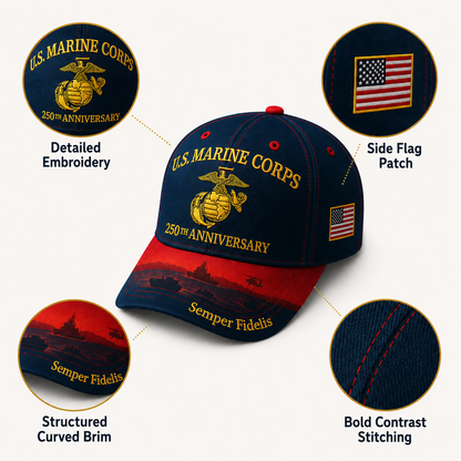 🔥 Father’s Day Sale - ❤️  250th Anniversary Commemorative Embroidered Cap