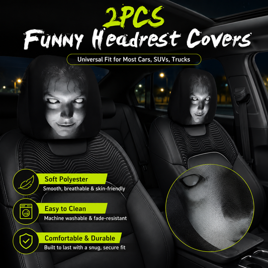 😆 Funny Cartoon Car Headrest Covers🚗
