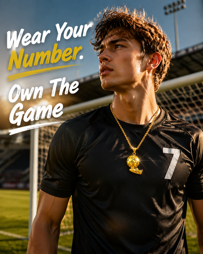 🔥Last Day 50% OFF⚽🏆Gold Soccer Fan Pendant Necklace – Bling Jersey, Cleat & Player Styles⚽🏆