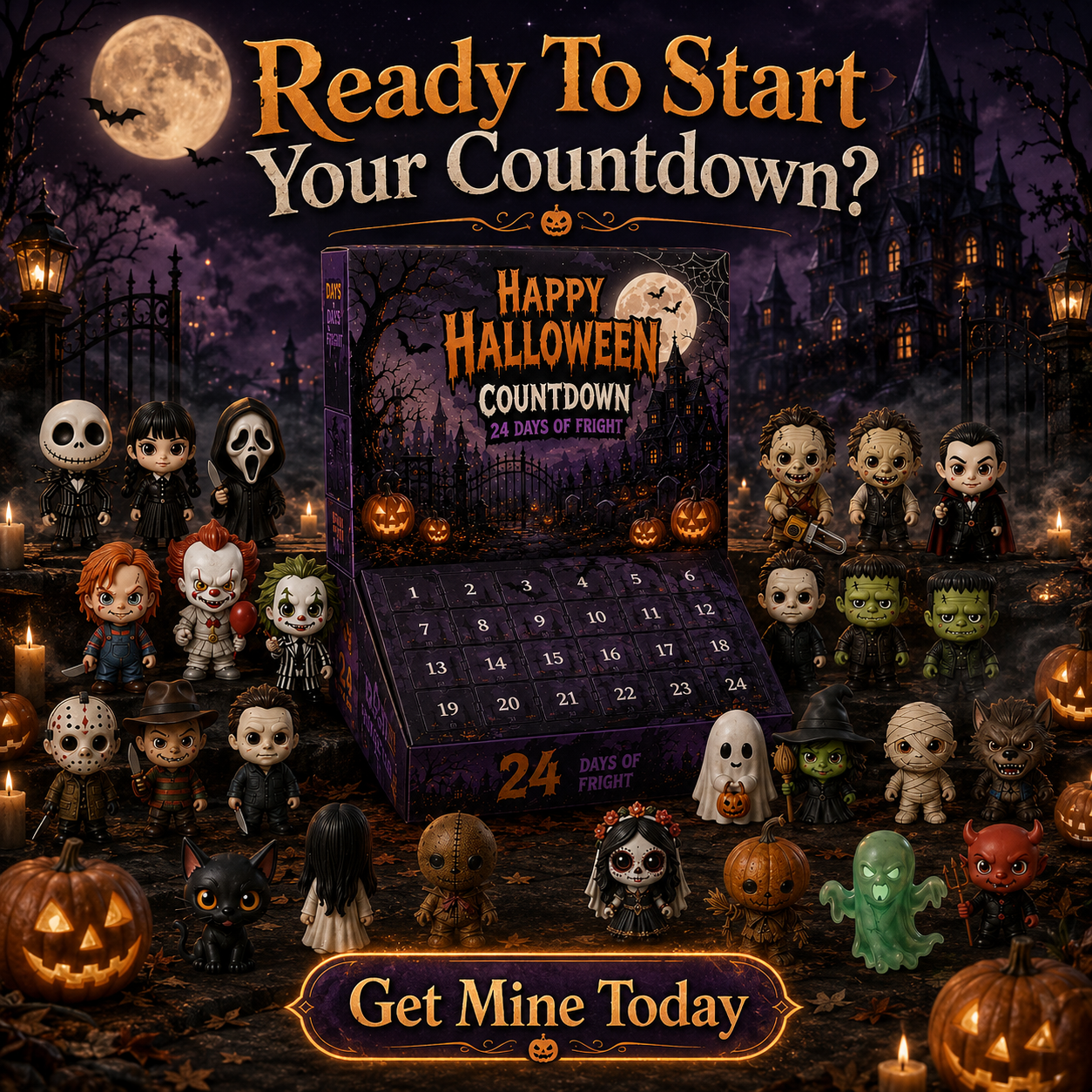 🔥Limited 50% OFF👻Spooky Countdown™ 🕯️|🎃 24 Days of Halloween Surprises👻One Surprise a Day.🔥 Endless Halloween Fun.🌟