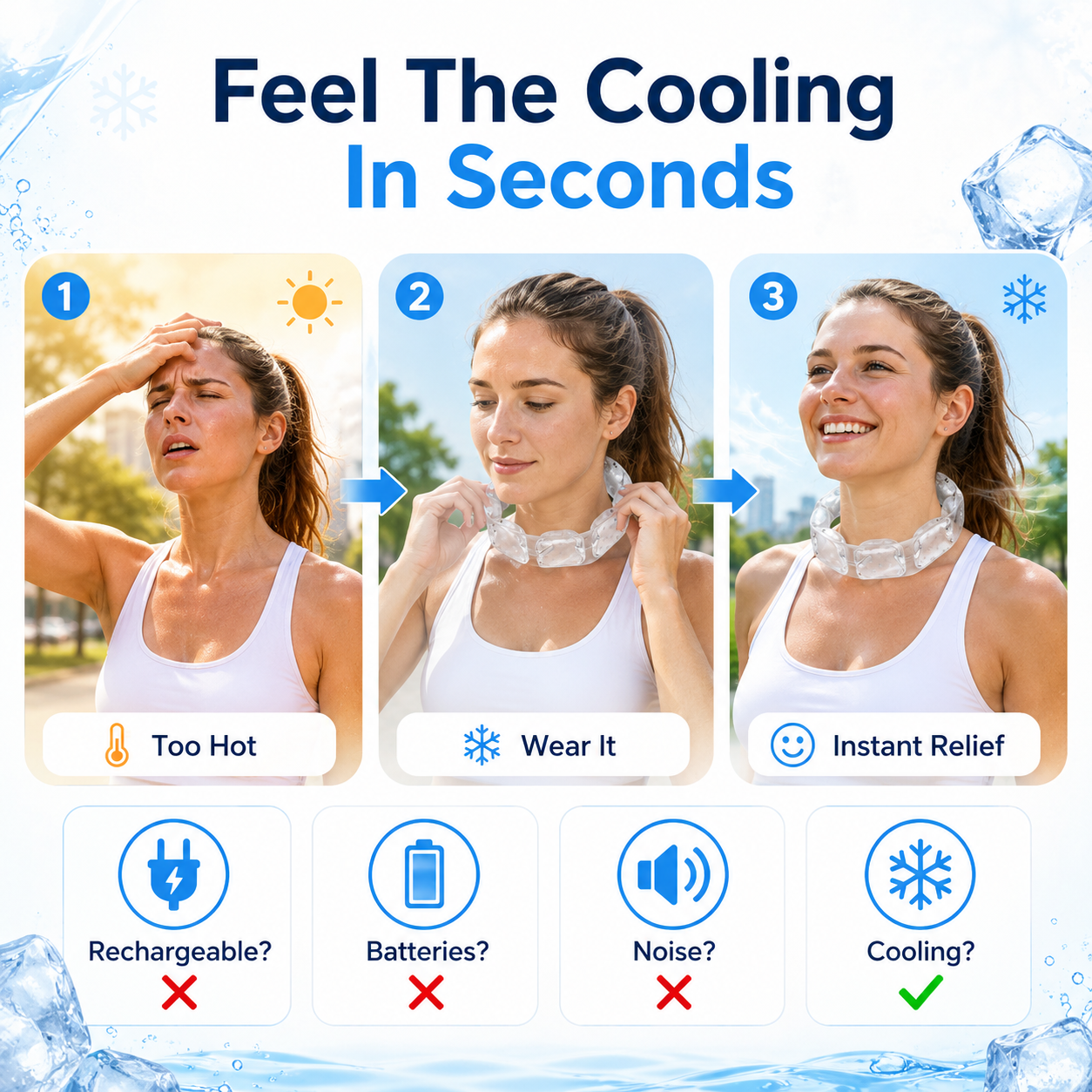 🔥 Limited 50% OFF Today!🌊Cooling Neck Ring💦Stay Cool Anywhere 🌟—✨ No Batteries. 🌈No Charging. No Noise.