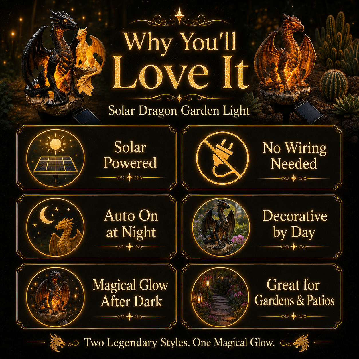 🔥 Limited 50% OFF Today!⚡Solar Dragon Garden Light 🔥– 🎁Magical Outdoor Dragon Statue Decor⭐