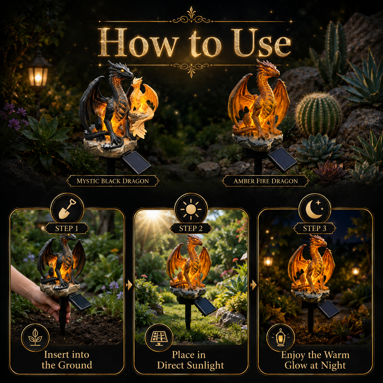 🔥 Limited 50% OFF Today!⚡Solar Dragon Garden Light 🔥– 🎁Magical Outdoor Dragon Statue Decor⭐