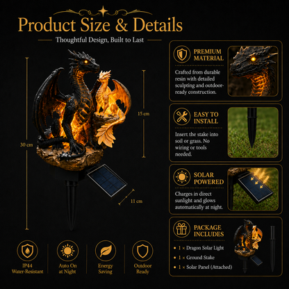 🔥 Limited 50% OFF Today!⚡Solar Dragon Garden Light 🔥– 🎁Magical Outdoor Dragon Statue Decor⭐