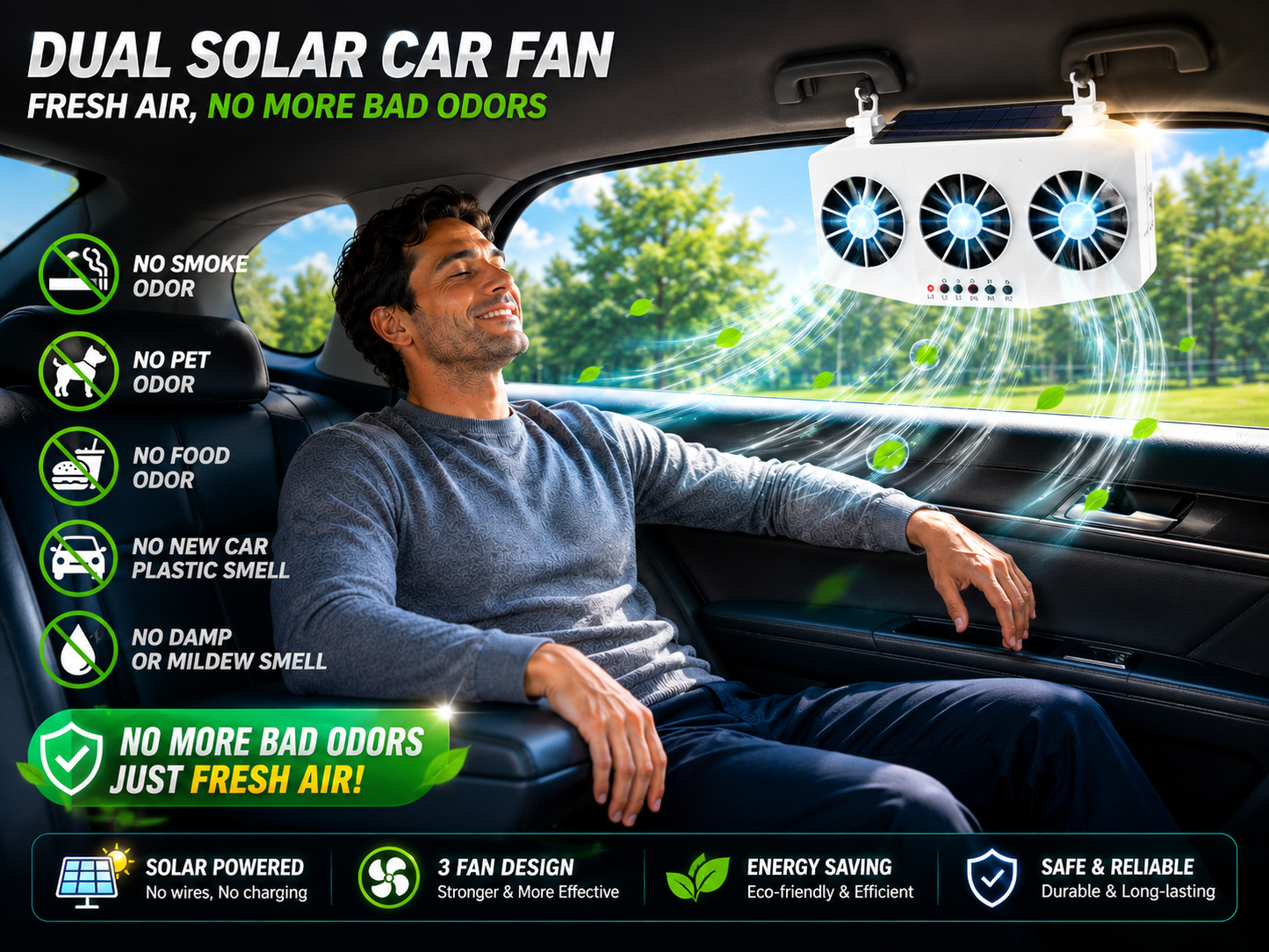 🔥Last Day 50% OFF☀️New Solar-Powered Car Ventilation Fan🔥🏆Ultimate Car Cooling Gadget🏆 CAR✨Electric fan
