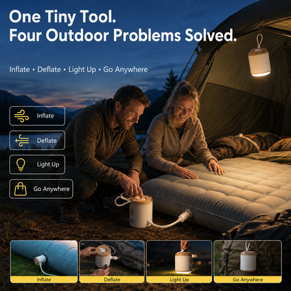 🔥Last Day 50% OFF Save Today Before The Offer Ends🎁4-in-1 Mini Outdoor Air Pump  Inflate. 🔥Deflate. 🚀Light Up.🌌 Attach Anywhere.✨