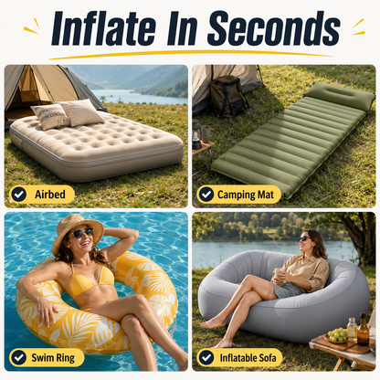 🔥Last Day 50% OFF Save Today Before The Offer Ends🎁4-in-1 Mini Outdoor Air Pump  Inflate. 🔥Deflate. 🚀Light Up.🌌 Attach Anywhere.✨