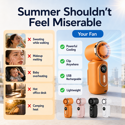 🔥Last Day 50% OFF💦 Clip-On Cooling Fan — Instant Breeze Anywhere This Summer✨