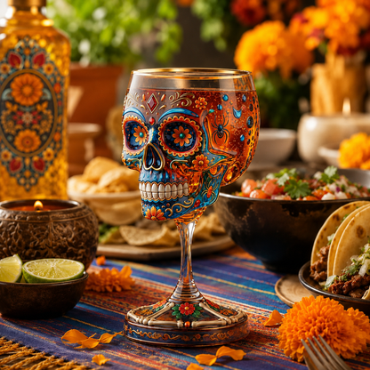 Day of the Dead Collector Goblet – Limited Edition Art Glass