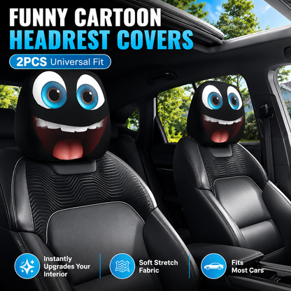 😆 Funny Cartoon Car Headrest Covers🚗