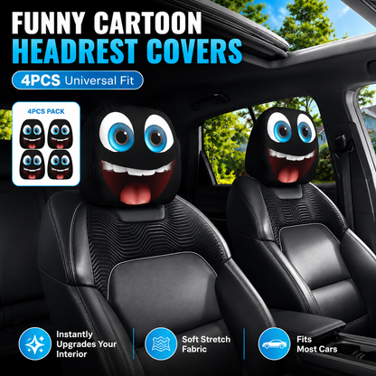 😆 Funny Cartoon Car Headrest Covers🚗