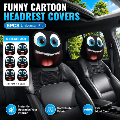 😆 Funny Cartoon Car Headrest Covers🚗